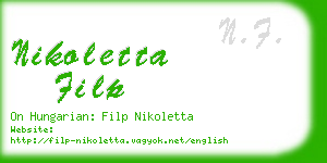 nikoletta filp business card